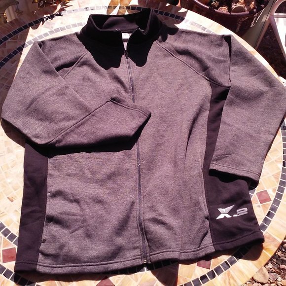 Skyline Wears X-2 Fleece Jacket Pockets Unisex Men's XXL Cotton/Poly Grey Black - Picture 1 of 10